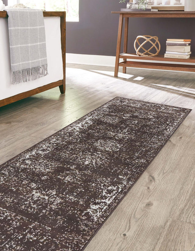 Brown 2' x 9' 10 Sofia Runner Area Rug Durable Easy Clean Stain Resistant Unique Carpet for Affordable Interior Home Design for Sale at Rug Engine