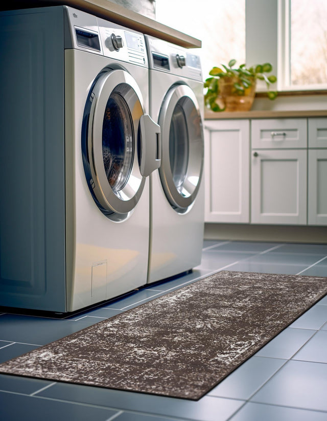 Brown 3' 3 x 16' 5 Sofia Runner Area Rug Durable Easy Clean Stain Resistant Unique Carpet for Affordable Interior Home Design for Sale at Rug Engine