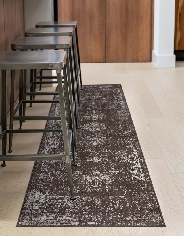 Brown 3' 3 x 16' 5 Sofia Runner Area Rug Durable Easy Clean Stain Resistant Unique Carpet for Affordable Interior Home Design for Sale at Rug Engine