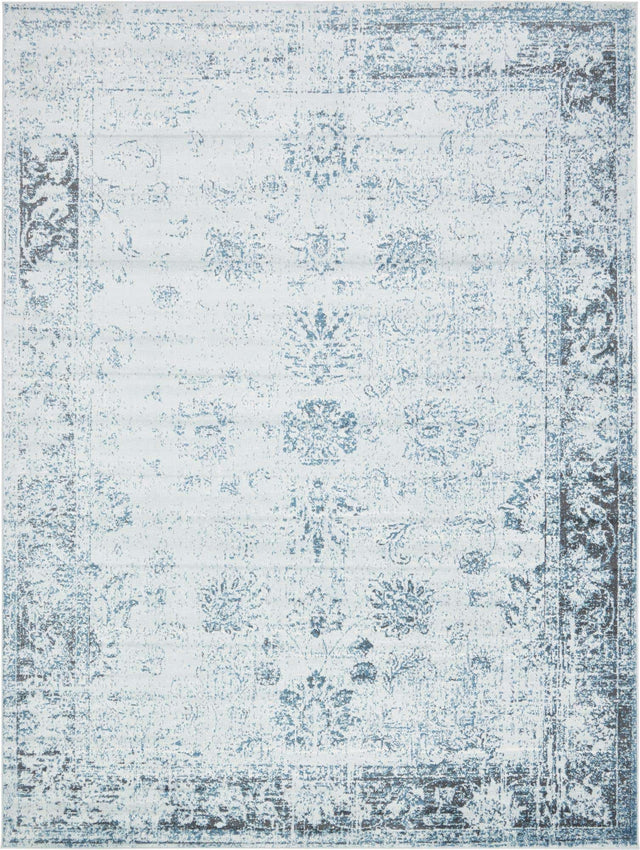 Light Blue 9' x 12' Sofia Rectangle Area Rug Durable Easy Clean Stain Resistant Unique Carpet for Affordable Interior Home Design for Sale at Rug Engine