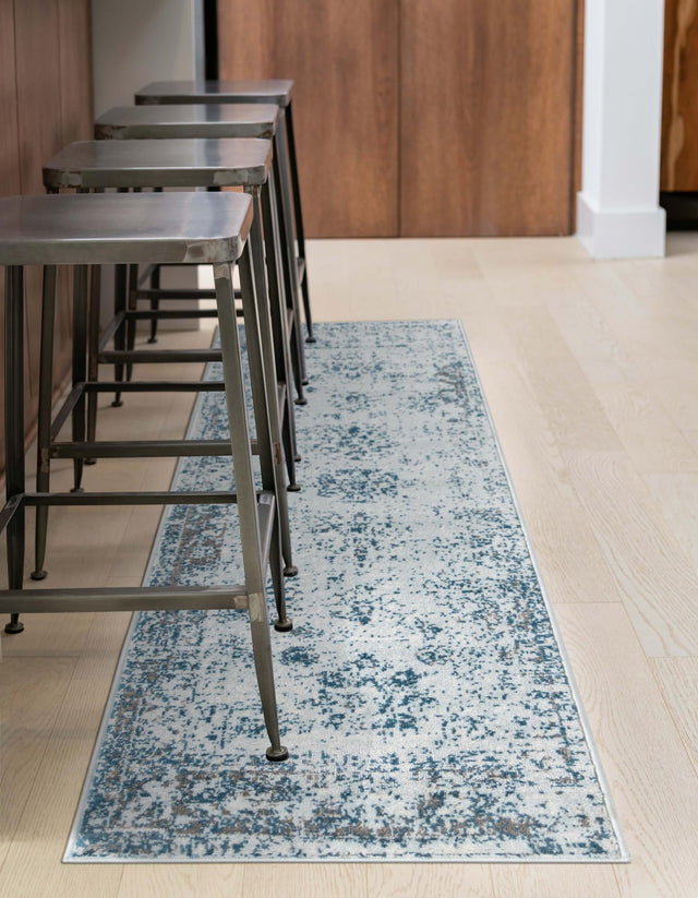 Light Blue 2' x 8' Sofia Runner Area Rug Durable Easy Clean Stain Resistant Unique Carpet for Affordable Interior Home Design for Sale at Rug Engine