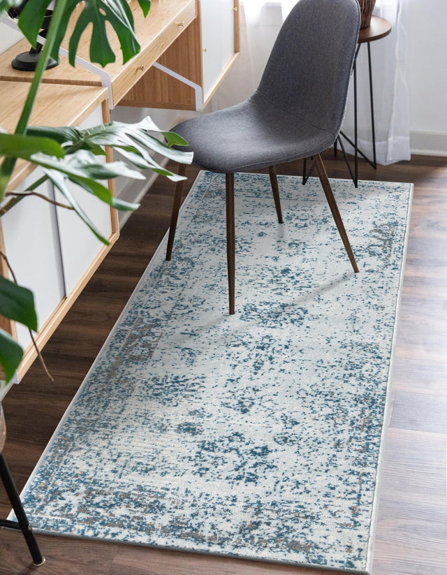 Light Blue 2' x 4' 1 Sofia Runner Area Rug Durable Easy Clean Stain Resistant Unique Carpet for Affordable Interior Home Design for Sale at Rug Engine