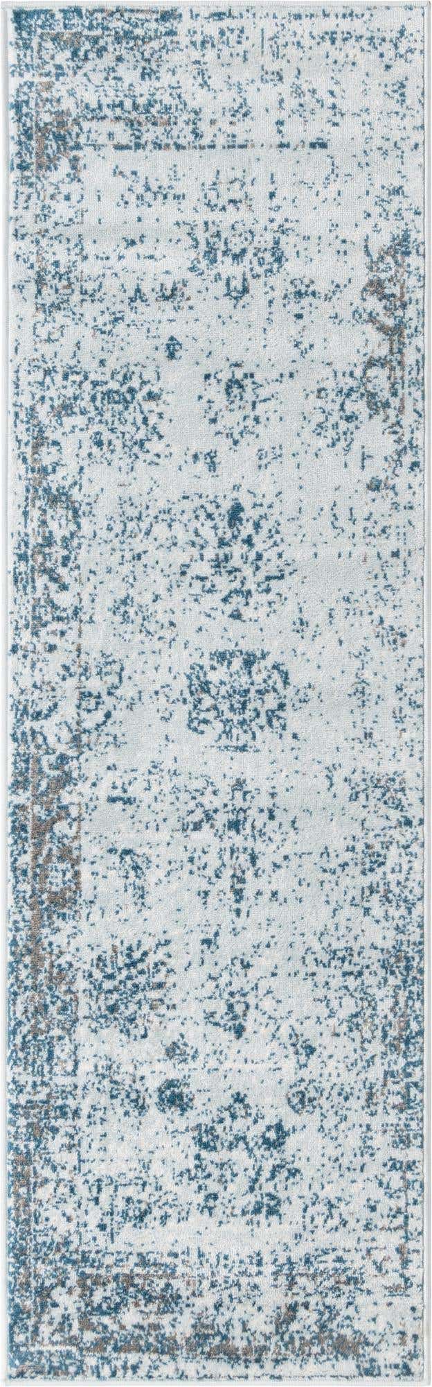 Light Blue 2' x 6' 7 Sofia Runner Area Rug Durable Easy Clean Stain Resistant Unique Carpet for Affordable Interior Home Design for Sale at Rug Engine