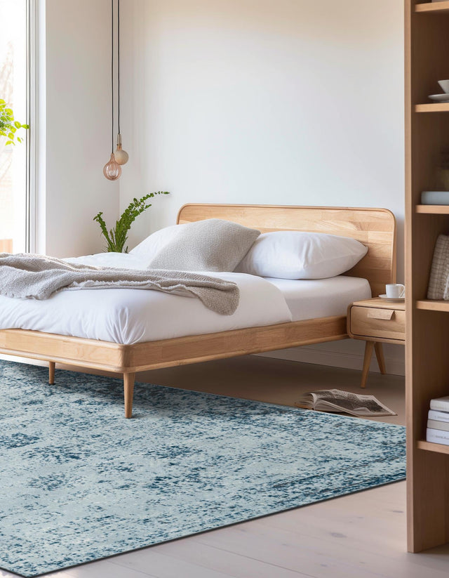 Light Blue 4' 1 x 6' 1 Sofia Rectangle Area Rug Durable Easy Clean Stain Resistant Unique Carpet for Affordable Interior Home Design for Sale at Rug Engine