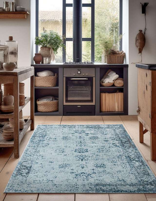 Light Blue 10' x 13' 1 Sofia Rectangle Area Rug Durable Easy Clean Stain Resistant Unique Carpet for Affordable Interior Home Design for Sale at Rug Engine