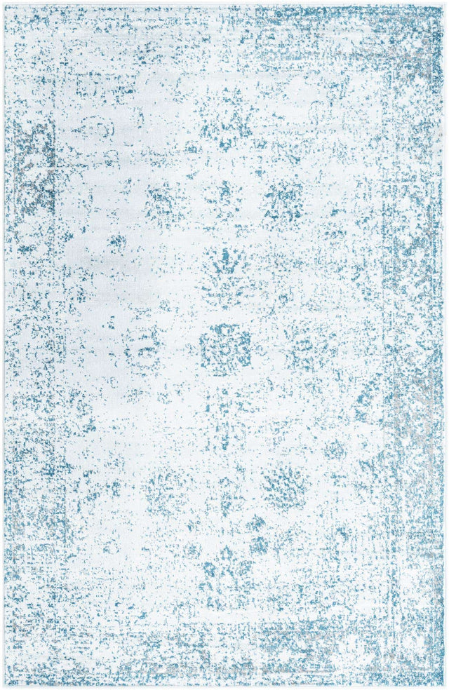 Light Blue 5' 3 x 8' Sofia Rectangle Area Rug Discounted Clearance Final Sale