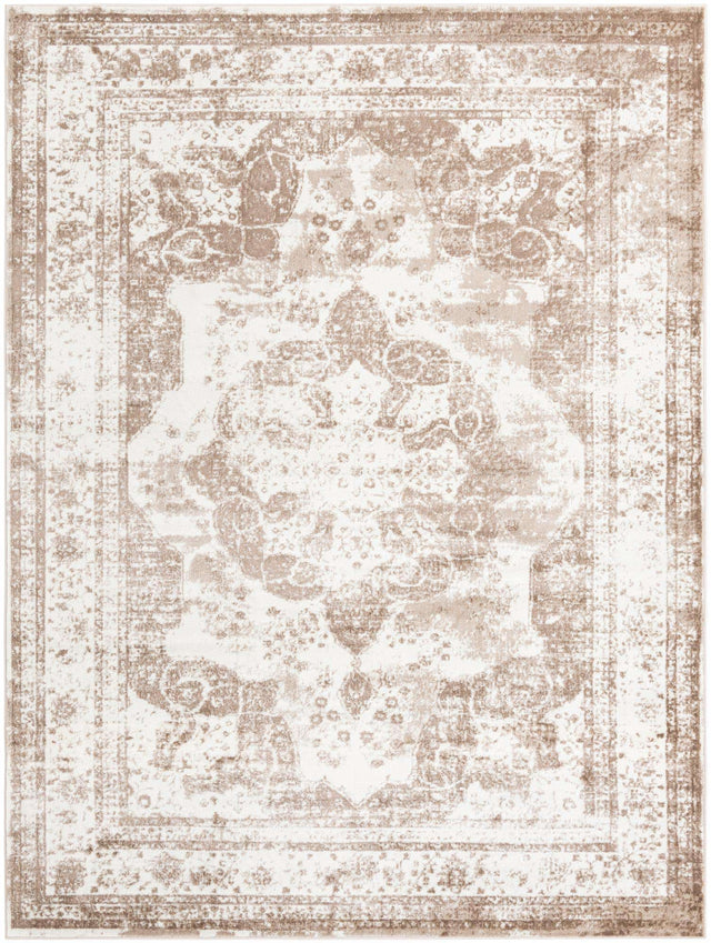 Beige 9' x 12' Sofia Rectangle Area Rug Discounted Clearance Final Sale