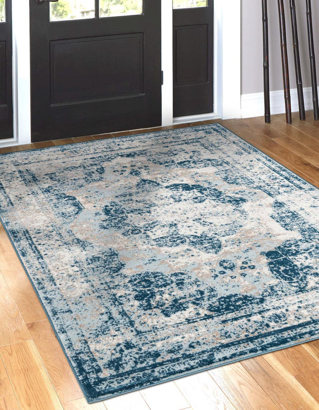 Blue 5' 3 x 8' Sofia Rectangle Area Rug Discounted Clearance Final Sale