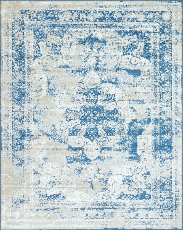 Blue 7' 10 x 10' Sofia Rectangle Area Rug Durable Easy Clean Stain Resistant Unique Carpet for Affordable Interior Home Design for Sale at Rug Engine