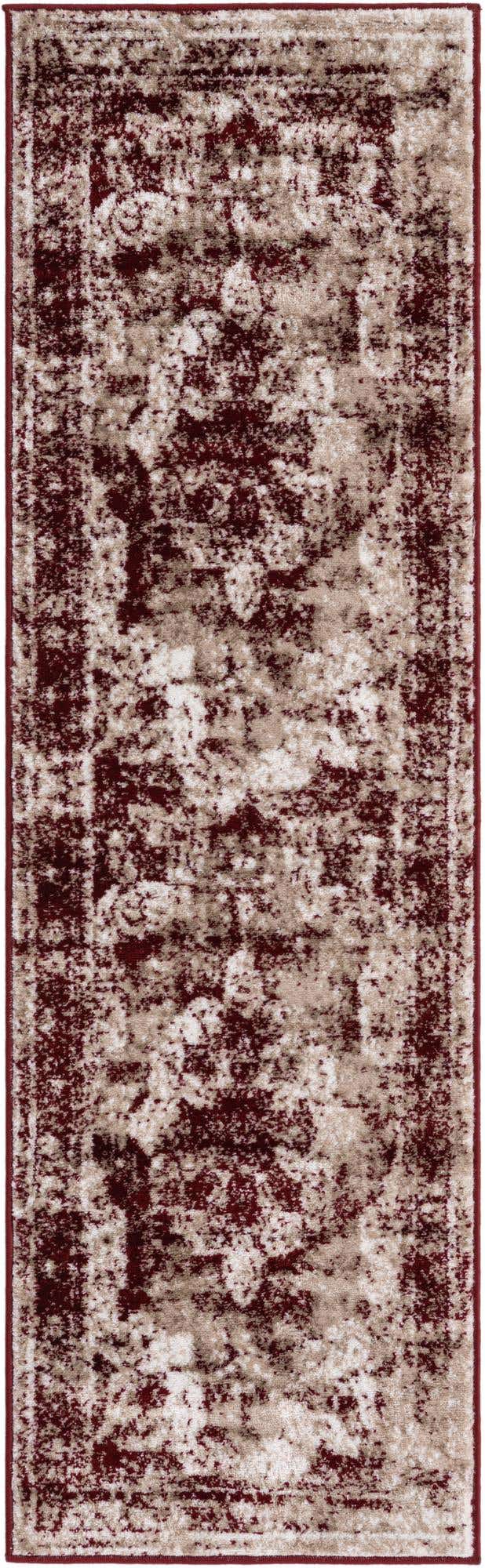 Burgundy 2' x 6' 7 Sofia Runner Area Rug Durable Easy Clean Stain Resistant Unique Carpet for Affordable Interior Home Design for Sale at Rug Engine