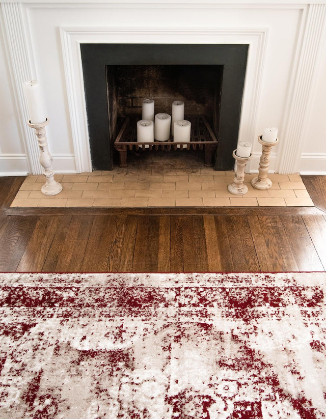 Burgundy 5' 3 x 8' Sofia Rectangle Area Rug Durable Easy Clean Stain Resistant Unique Carpet for Affordable Interior Home Design for Sale at Rug Engine