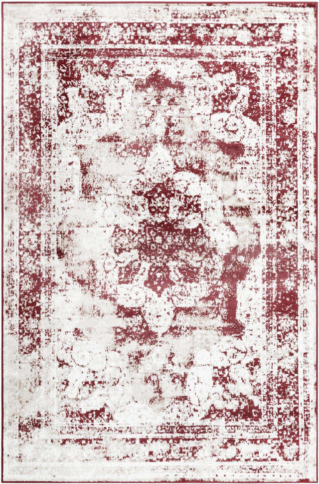 Burgundy 5' 3 x 8' Sofia Rectangle Area Rug Durable Easy Clean Stain Resistant Unique Carpet for Affordable Interior Home Design for Sale at Rug Engine