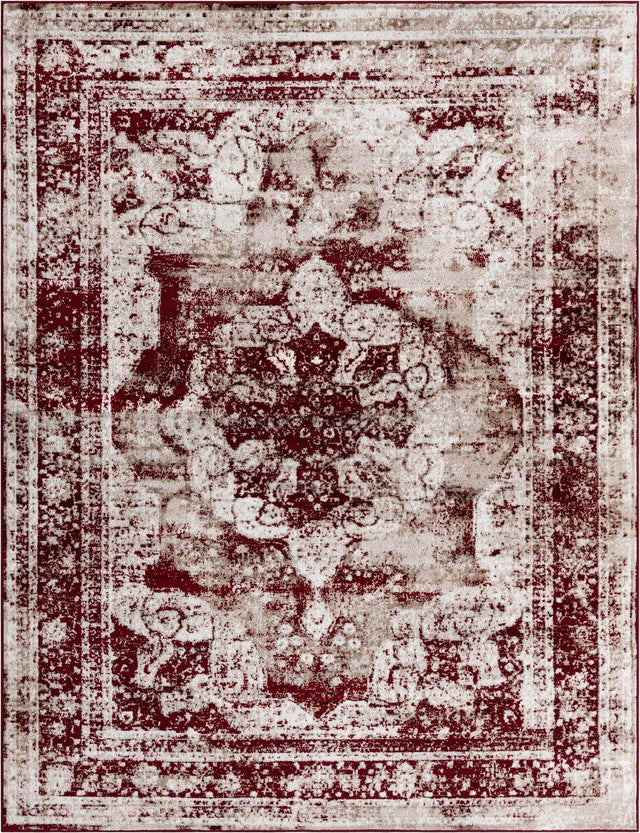 Burgundy 7' 10 x 10' Sofia Rectangle Area Rug Durable Easy Clean Stain Resistant Unique Carpet for Affordable Interior Home Design for Sale at Rug Engine