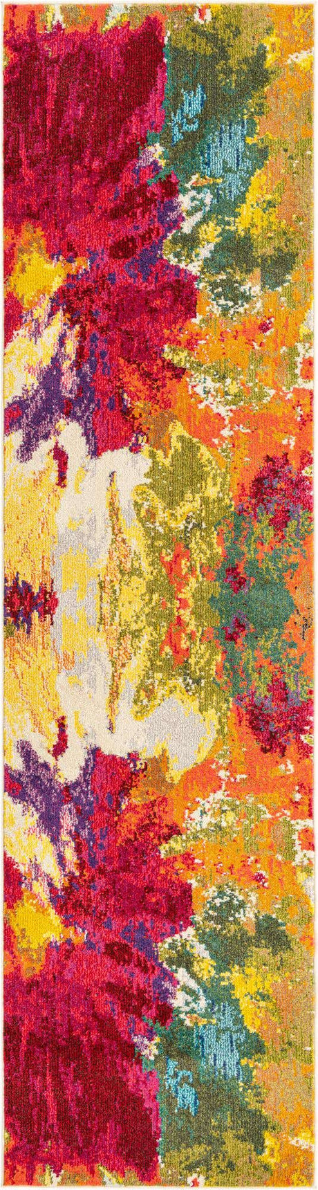 Multicolor 2' 8 x 10' Estrella Runner Area Rug 100% Polypropylene Non-Shedding Stain Resistant Carpet Colorful Modern Abstract Design Easy Clean for Home Decor for Sale at Rug Engine