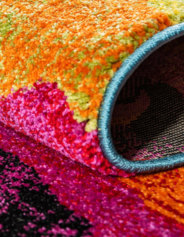 Blue 2' x 6' 1 Lyon Runner Area Rug Vivid Colorful Abstract Modern 100% Polypropylene Carpet for Living Room, Dining, Office for Sale at Rug Engine