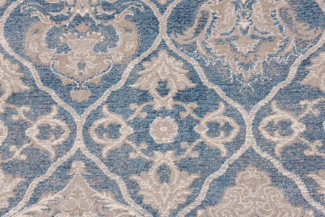 Light Blue 8' x 8' Salzburg Square Area Rug Stain Resistant Easy Clean Traditional Classic Design Durable Carpet for Affordable Interior Home Decorating for Sale at Rug Engine