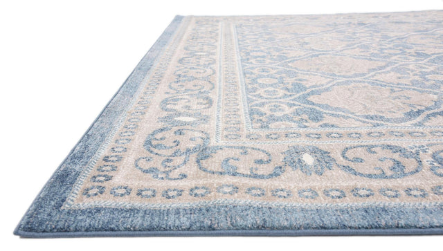 Light Blue 8' x 8' Salzburg Square Area Rug Stain Resistant Easy Clean Traditional Classic Design Durable Carpet for Affordable Interior Home Decorating for Sale at Rug Engine