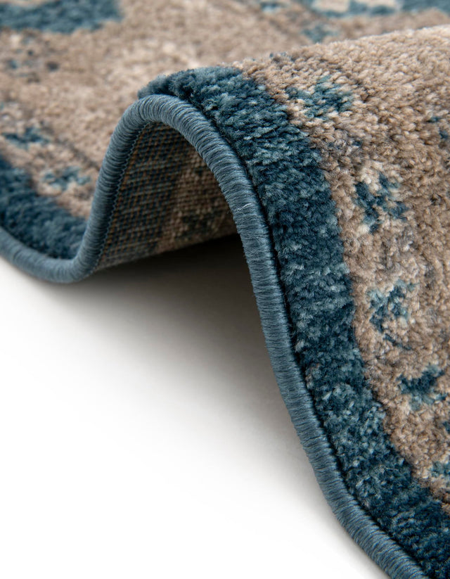 Light Blue 4' 1 x 4' 1 Salzburg Round Area Rug