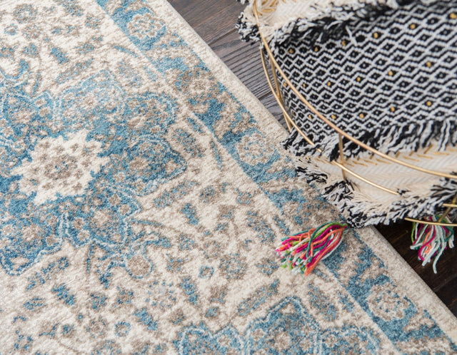 Cream 2' x 6' 1 Salzburg Runner Area Rug Stain Resistant Easy Clean Traditional Classic Design Durable Carpet for Affordable Interior Home Decorating for Sale at Rug Engine