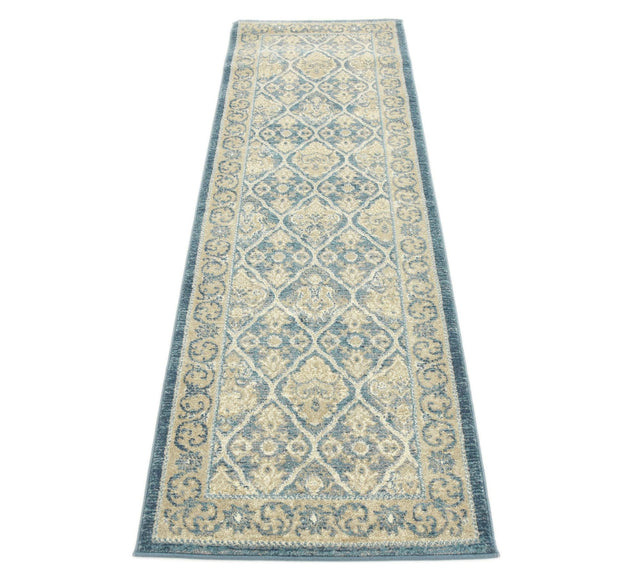 Light Blue 2' x 6' 1 Salzburg Runner Area Rug Stain Resistant Easy Clean Traditional Classic Design Durable Carpet for Affordable Interior Home Decorating for Sale at Rug Engine