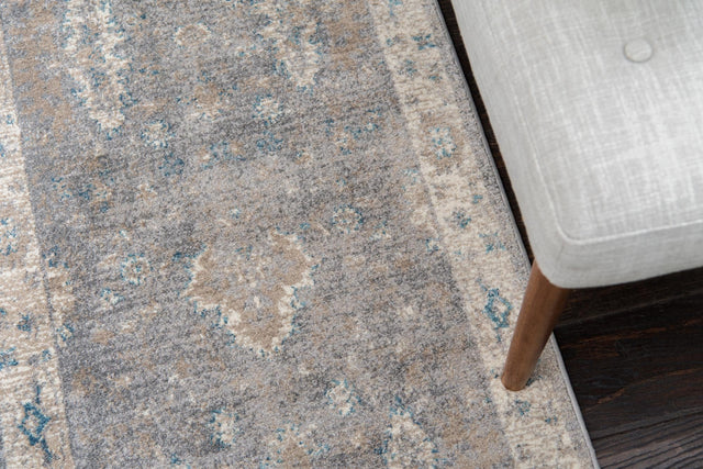 Gray 2' x 6' 1 Salzburg Runner Area Rug Stain Resistant Easy Clean Traditional Classic Design Durable Carpet for Affordable Interior Home Decorating for Sale at Rug Engine