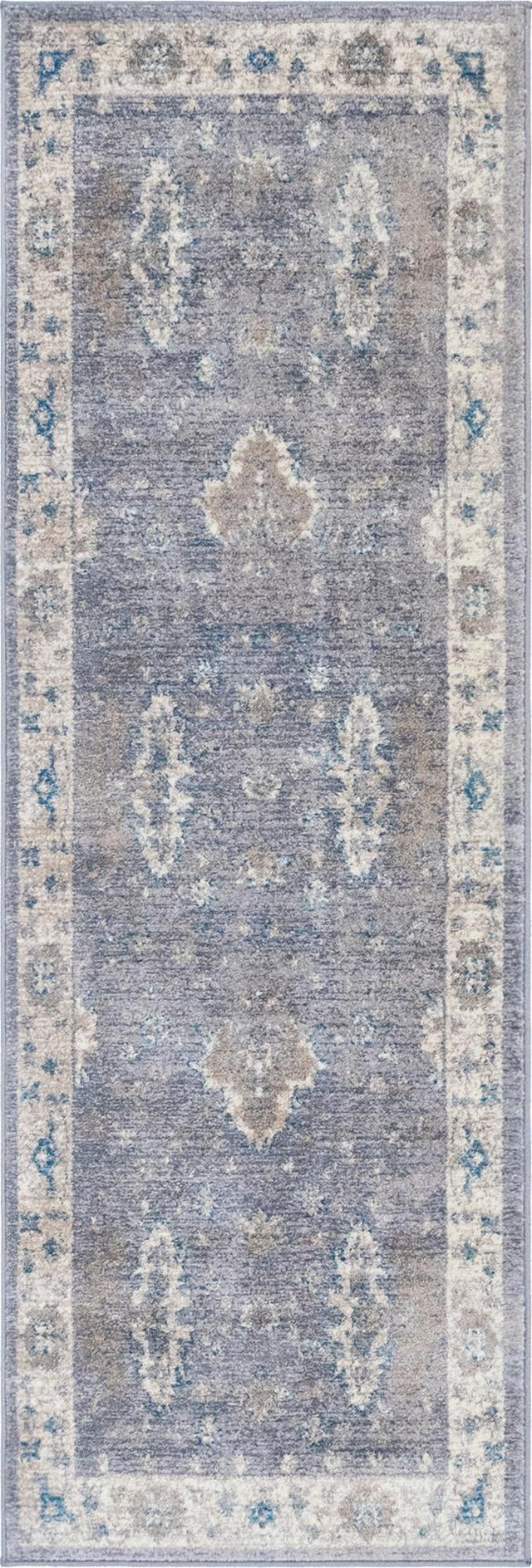 Gray 2' x 6' 1 Salzburg Runner Area Rug Stain Resistant Easy Clean Traditional Classic Design Durable Carpet for Affordable Interior Home Decorating for Sale at Rug Engine