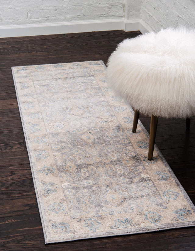 Gray 2' x 6' 1 Salzburg Runner Area Rug Stain Resistant Easy Clean Traditional Classic Design Durable Carpet for Affordable Interior Home Decorating for Sale at Rug Engine