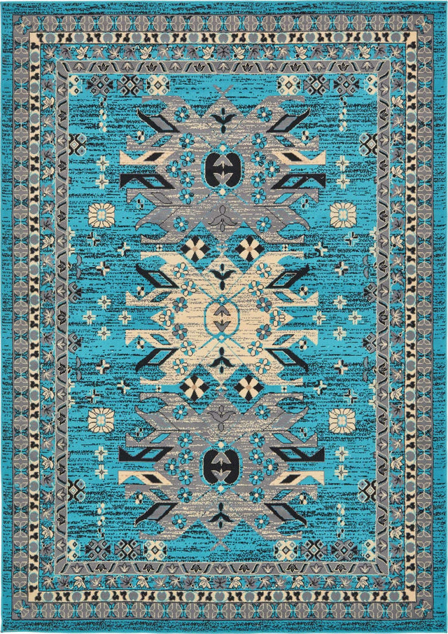 Turquoise 7' 1 x 10' Taftan Rectangle Area Rug