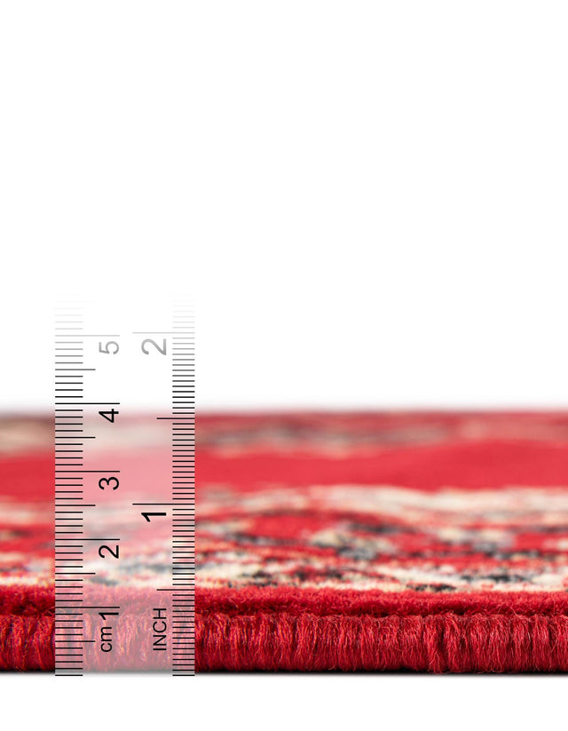 Red 7' 1 x 10' Reza Rectangle Area Rug 100% Polypropylene Easy Clean Traditional Motif Classic Carpet for Home Interiors for Sale at Rug Engine