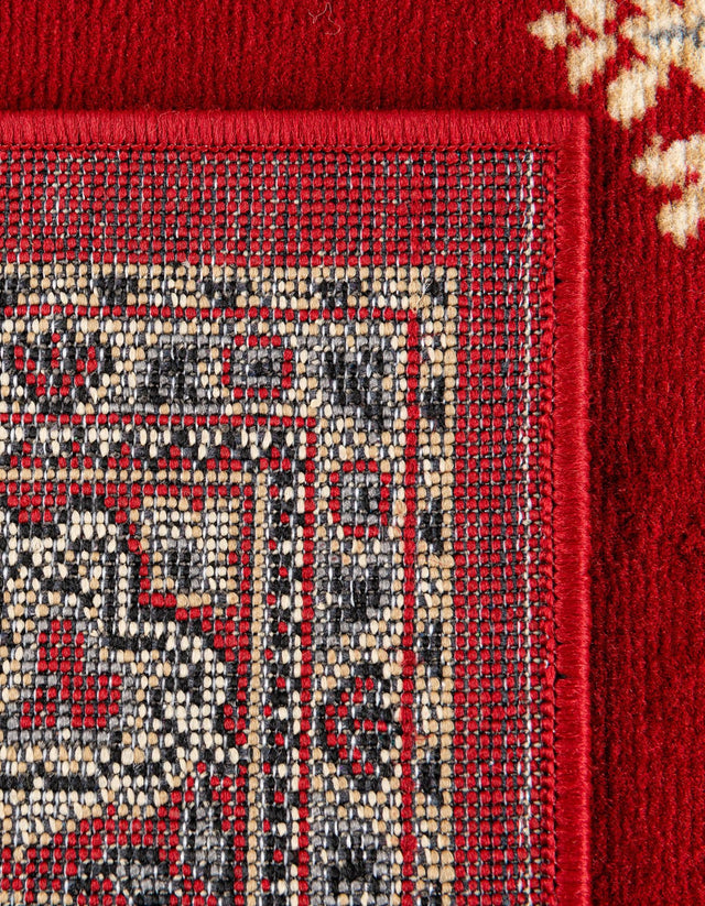 Red 7' 1 x 10' Reza Rectangle Area Rug 100% Polypropylene Easy Clean Traditional Motif Classic Carpet for Home Interiors for Sale at Rug Engine