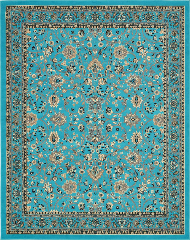Turquoise 7' 10 x 10' Sialk Hill Rectangle Area Rug 100% Polypropylene Durable Easy Clean Classic Traditional Design Carpet for Interior Design for Sale at Rug Engine