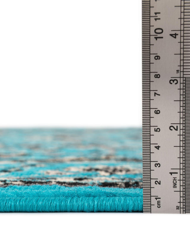 Turquoise 2' 7 x 10' Sialk Hill Runner Area Rug 100% Polypropylene Durable Easy Clean Classic Traditional Design Carpet for Interior Design for Sale at Rug Engine