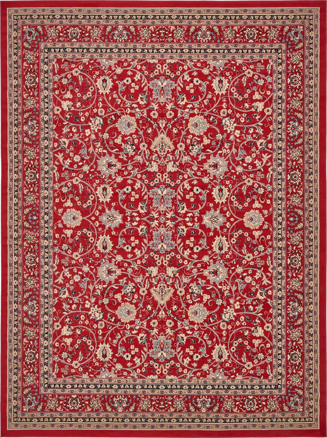 Red 10' x 13' 1 Sialk Hill Rectangle Area Rug 100% Polypropylene Durable Easy Clean Classic Traditional Design Carpet for Interior Design for Sale at Rug Engine