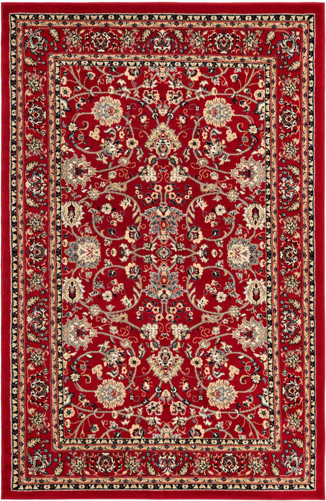 Red 5' 3 x 8' Sialk Hill Rectangle Area Rug 100% Polypropylene Durable Easy Clean Classic Traditional Design Carpet for Interior Design for Sale at Rug Engine