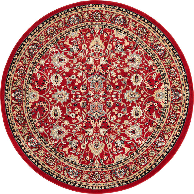 Red 7' 10 x 7' 10 Sialk Hill Round Area Rug