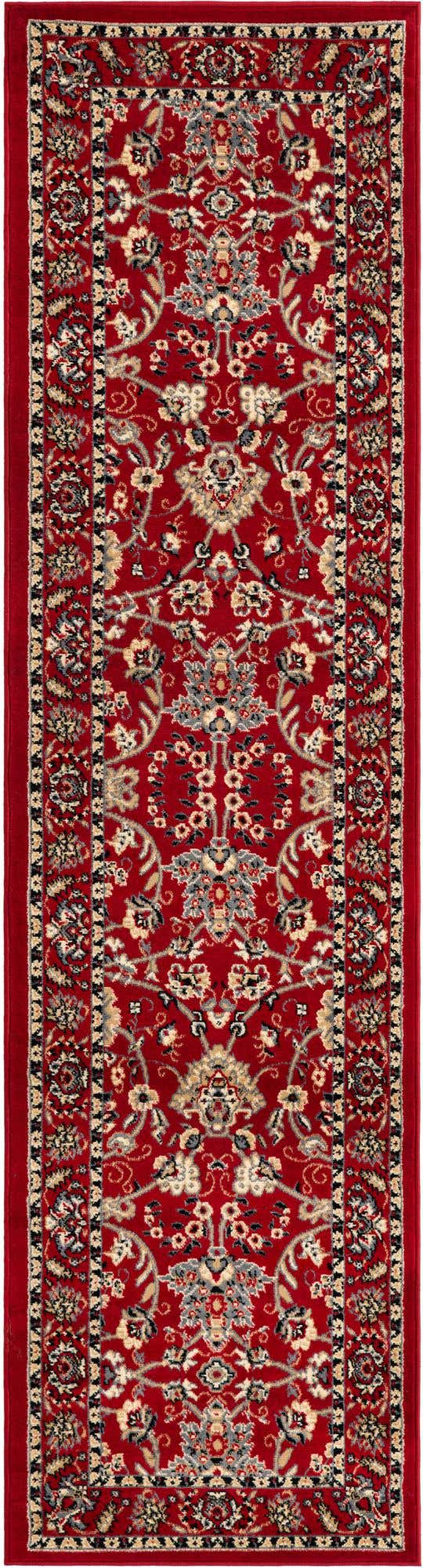 Red 2' 7 x 10' Sialk Hill Runner Area Rug 100% Polypropylene Durable Easy Clean Classic Traditional Design Carpet for Interior Design for Sale at Rug Engine