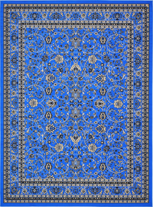 Dark Blue 10' x 13' 1 Sialk Hill Rectangle Area Rug 100% Polypropylene Durable Easy Clean Classic Traditional Design Carpet for Interior Design for Sale at Rug Engine