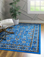 Dark Blue 6' 1 x 9' Sialk Hill Rectangle Rug