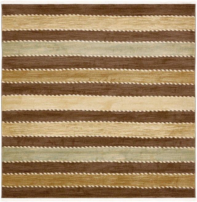 Brown 8' x 8' Fars Square Area Rug 100% Polypropylene Unique Traditional Carpet for Classical Living, Dining Room & Office Spaces for Sale at Rug Engine