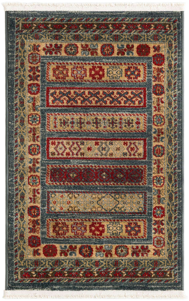 Blue 2' x 3' 1 Fars Rectangle Area Rug 100% Polypropylene Unique Traditional Carpet for Classical Living, Dining Room & Office Spaces for Sale at Rug Engine