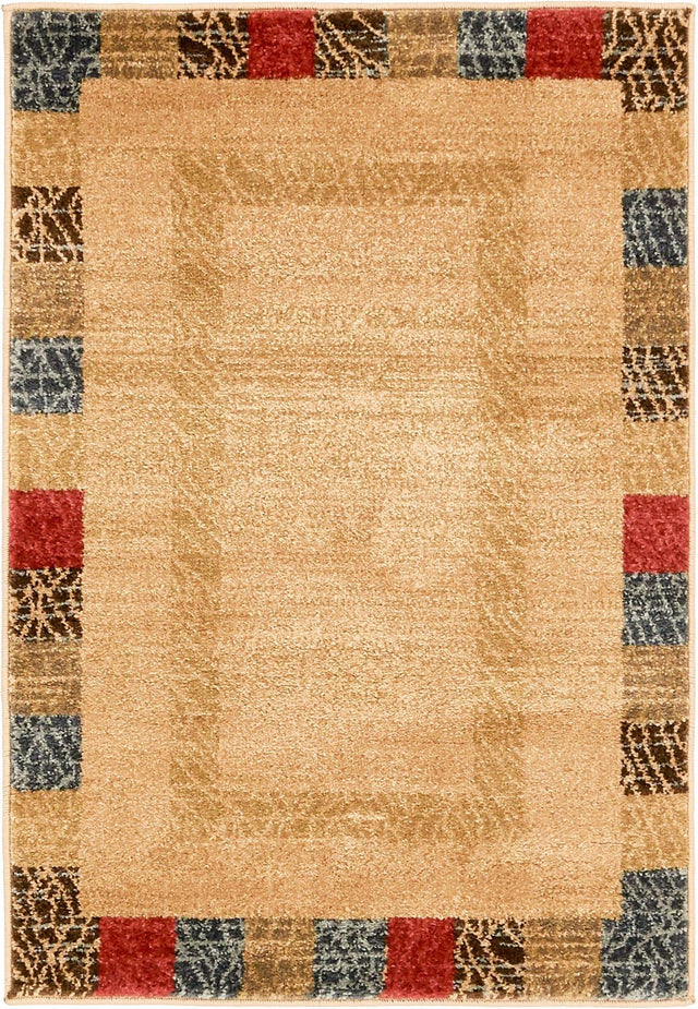 Beige 2' 2 x 3' Fars Rectangle Area Rug 100% Polypropylene Unique Traditional Carpet for Classical Living, Dining Room & Office Spaces for Sale at Rug Engine