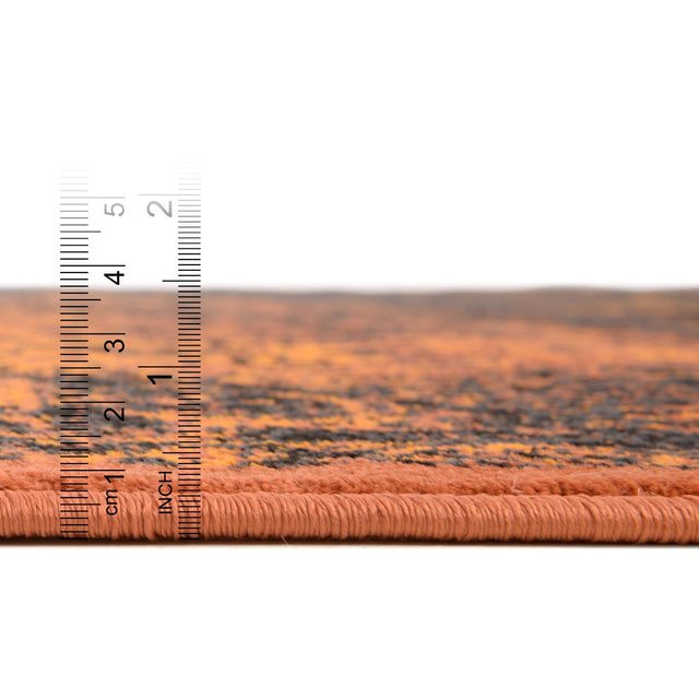 Terracotta and Black 3' x 9' 10 Imperial Runner Area Rug 100% Polypropylene With Cotton Backing Traditional Vintage Distressed Design Carpet for Sale at Rug Engine