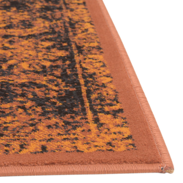 Terracotta and Black 3' x 9' 10 Imperial Runner Area Rug 100% Polypropylene With Cotton Backing Traditional Vintage Distressed Design Carpet for Sale at Rug Engine