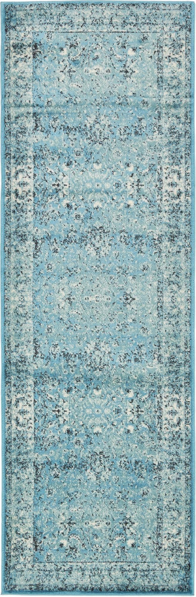 Blue 3' x 9' 10 Imperial Runner Area Rug 100% Polypropylene With Cotton Backing Traditional Vintage Distressed Design Carpet for Sale at Rug Engine
