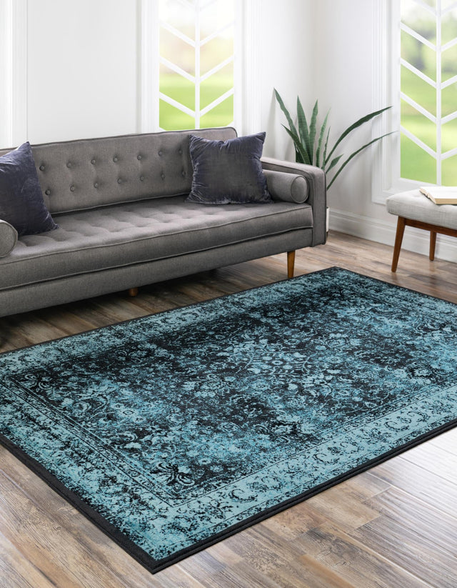 Black and Blue 2' x 3' 1 Imperial Rectangle Area Rug 100% Polypropylene With Cotton Backing Traditional Vintage Distressed Design Carpet for Sale at Rug Engine