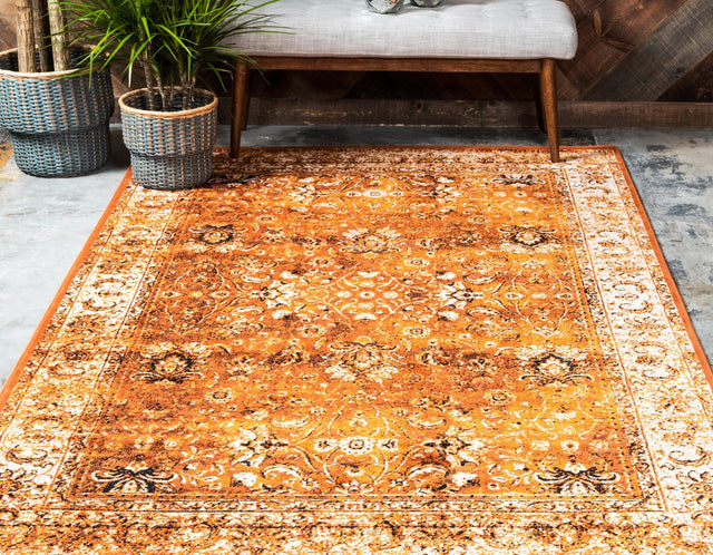 Terracotta and White 2' x 3' 1 Imperial Rectangle Area Rug 100% Polypropylene With Cotton Backing Traditional Vintage Distressed Design Carpet for Sale at Rug Engine