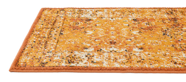 Terracotta and White 2' x 6' 1 Imperial Runner Area Rug 100% Polypropylene With Cotton Backing Traditional Vintage Distressed Design Carpet for Sale at Rug Engine