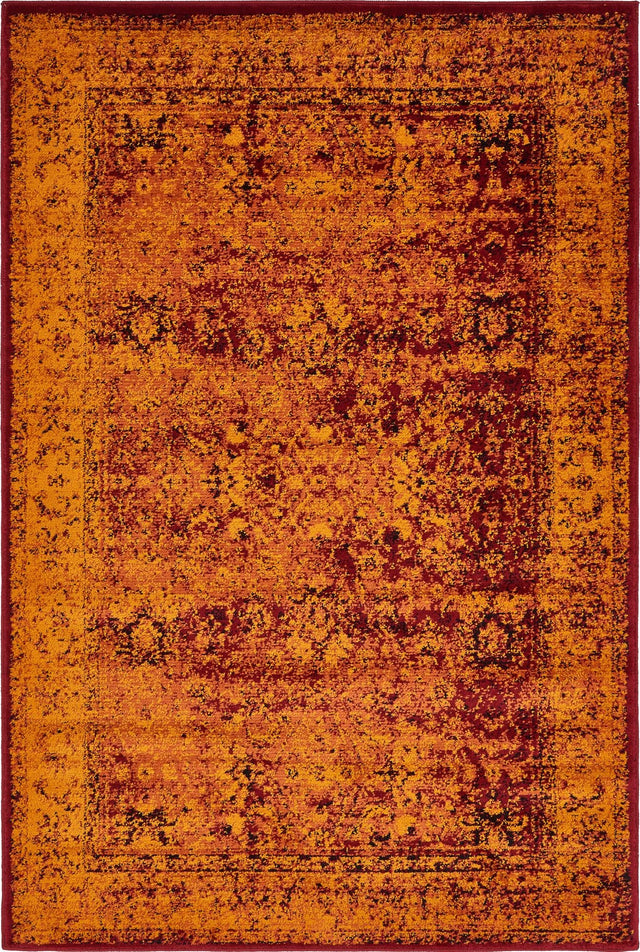 Red 4' 1 x 6' 1 Imperial Rectangle Area Rug 100% Polypropylene With Cotton Backing Traditional Vintage Distressed Design Carpet for Sale at Rug Engine