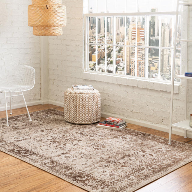 Cream 8' x 11' 6 Imperial Rectangle Area Rug 100% Polypropylene With Cotton Backing Traditional Vintage Distressed Design Carpet for Sale at Rug Engine