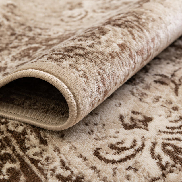 Cream 8' x 11' 6 Imperial Rectangle Area Rug 100% Polypropylene With Cotton Backing Traditional Vintage Distressed Design Carpet for Sale at Rug Engine